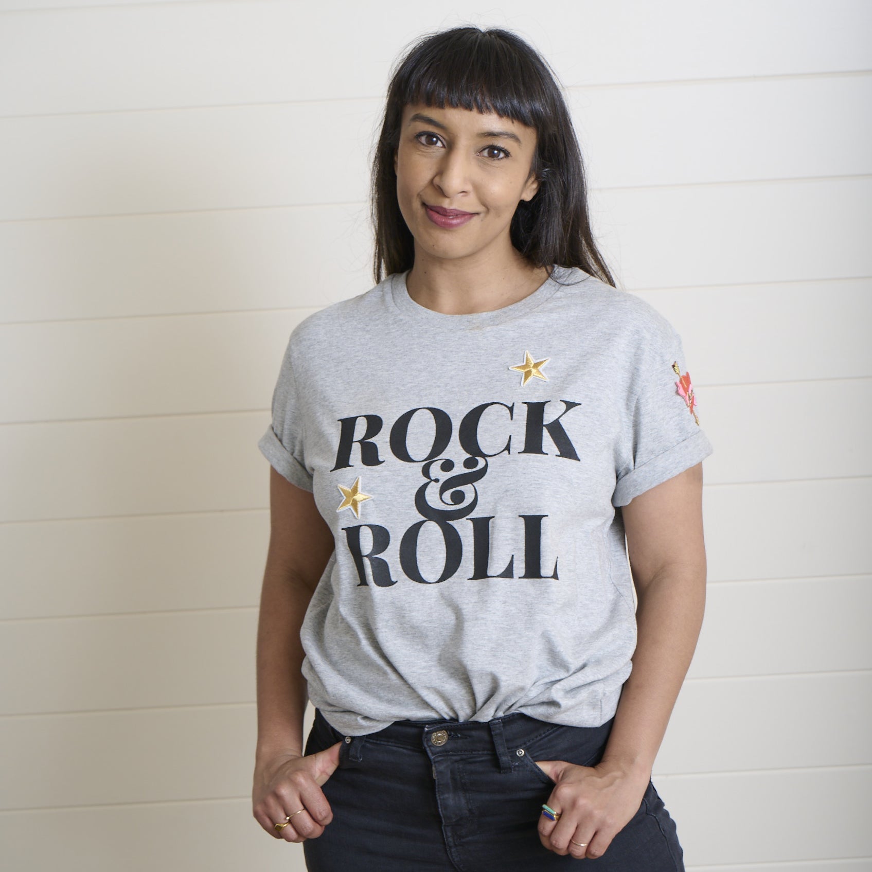 Grey Marl 'Rock & Roll' T-shirt